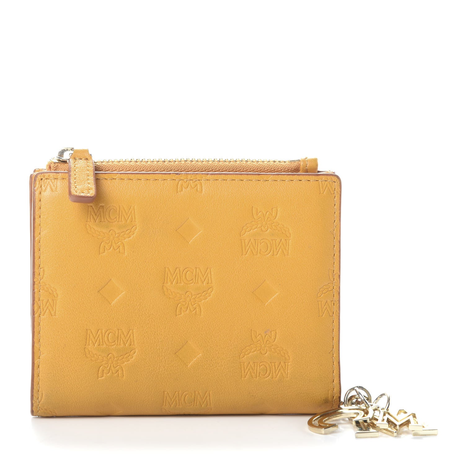 MCM Calfskin Ottomar Monogram Mini Two Fold Klara Wallet Mango 1 of 6
