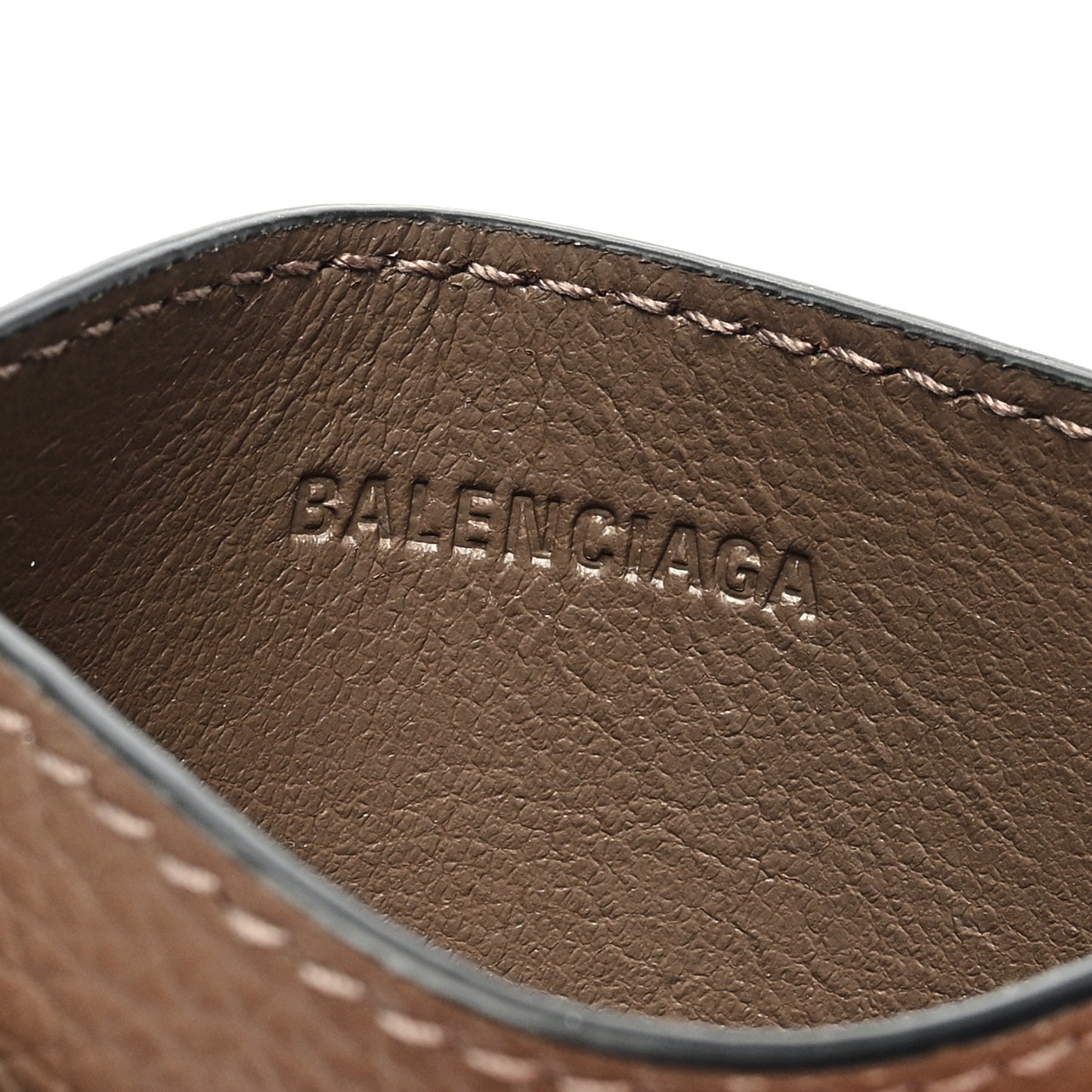 Grained Calfskin Neo Classic Silver Hardware Card Holder Mink Grey