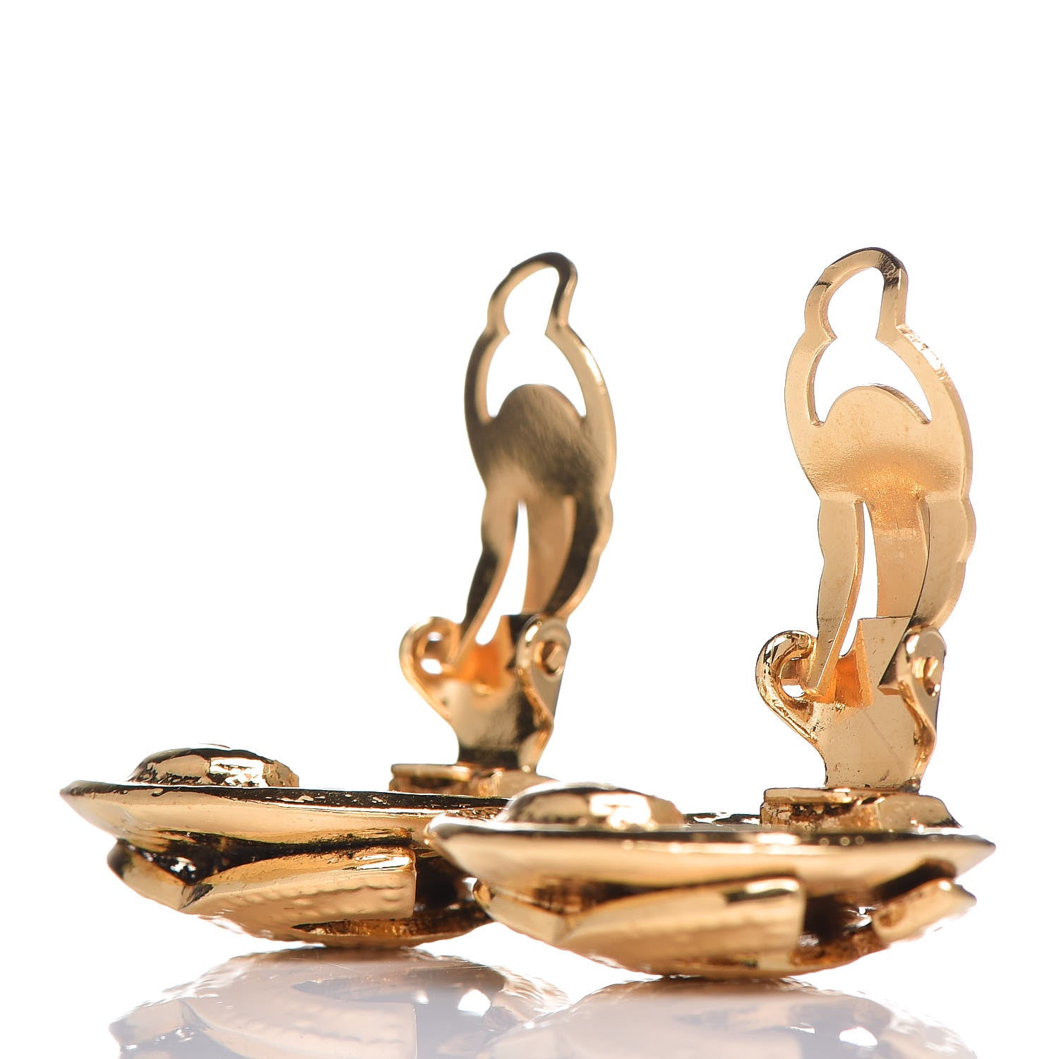 Chanel CC Clip On Earrings Gold 3 of 4