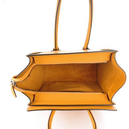 Celine Drummed Calfskin Micro Luggage Ocre 5 of 8