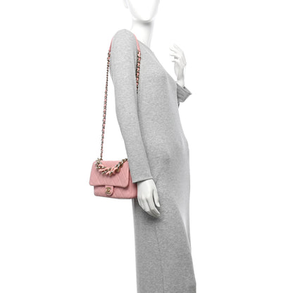 Chanel Lambskin Quilted Resin Bi-Color Chain Flap Bag Pink 2 of 11