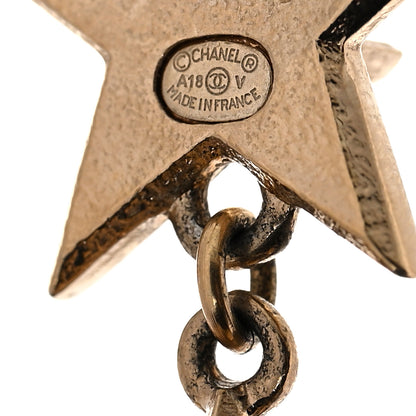 Chanel Metal CC Triple Star Drop Earrings Gold 4 of 4