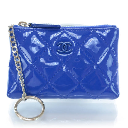 Chanel Patent Key Holder Case Bright Blue 8 of 9