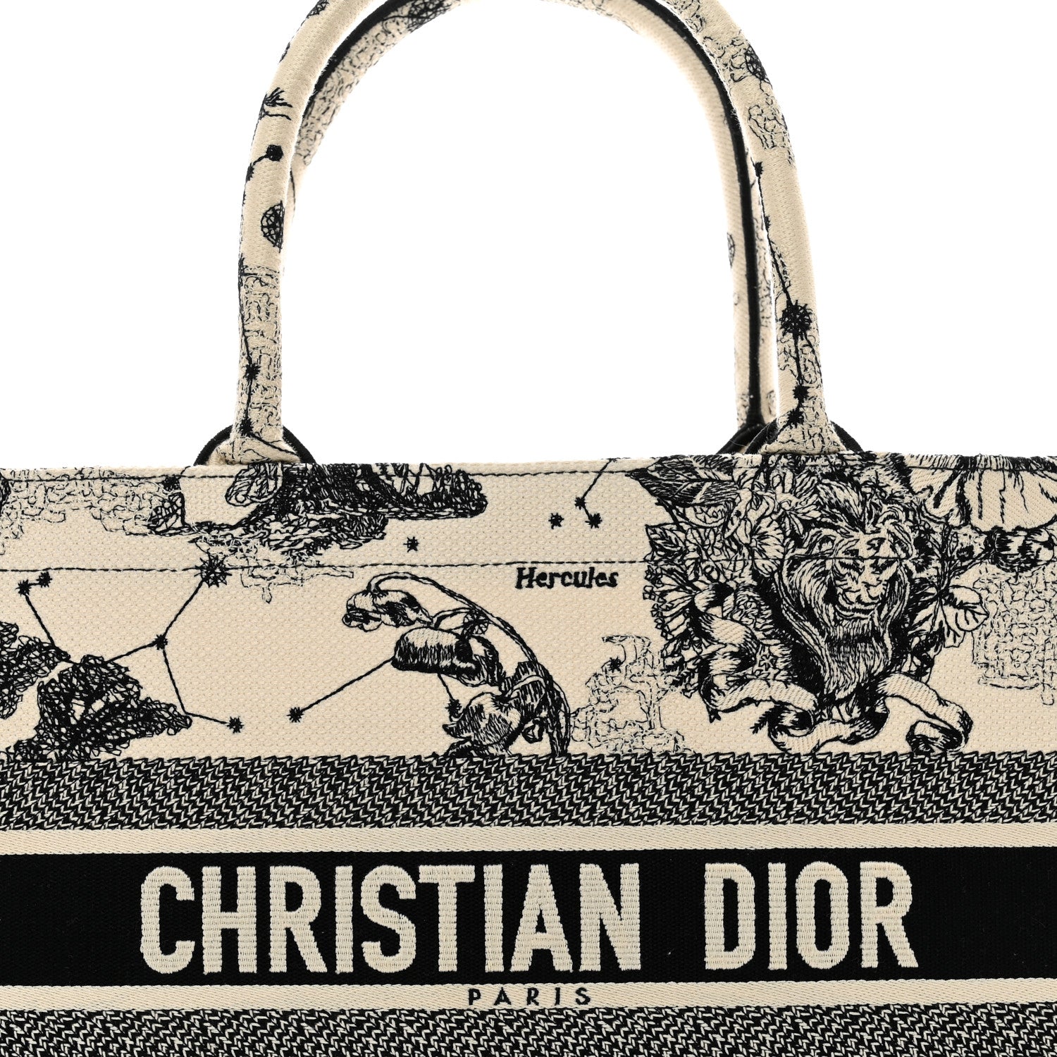 Christian Dior Canvas Zodiac Toile De Jouy Embroidered Medium Book Tote Latte 5 of 10