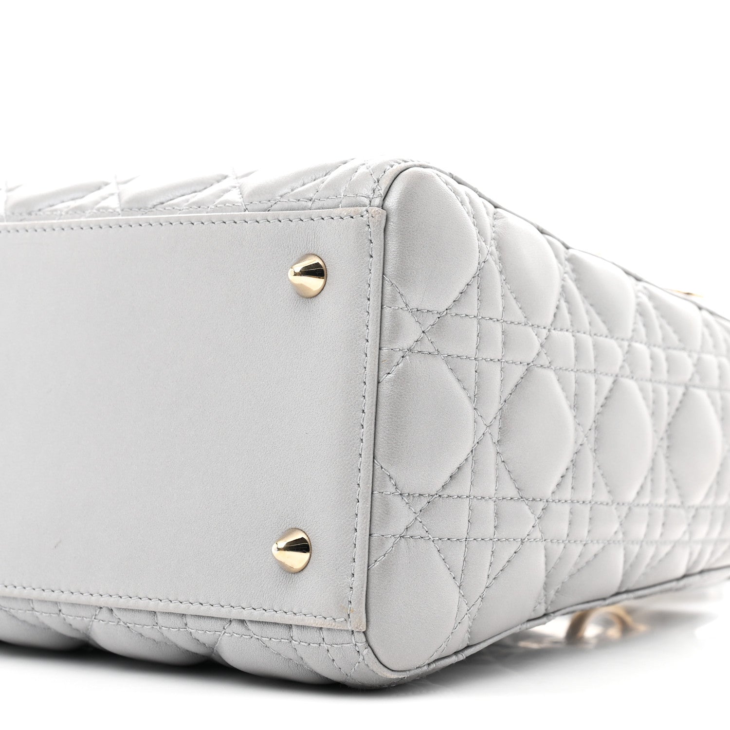 Christian Dior Lambskin Cannage Medium Lady Dior Grey 10 of 10