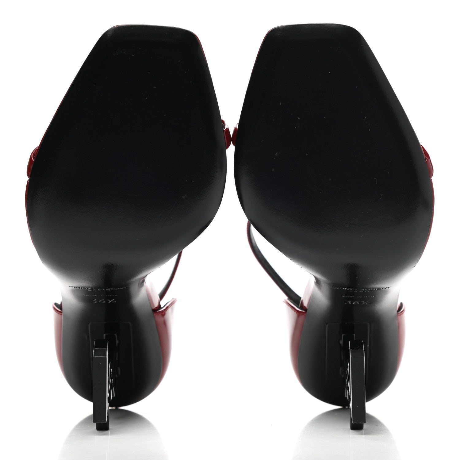 Saint Laurent Patent Opyum 110 Sandals 36.5 Hot Red 6 of 10