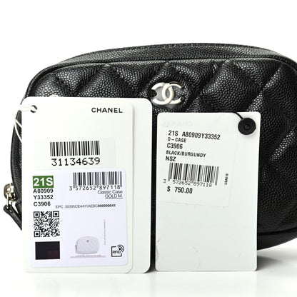 Chanel Caviar Quilted Small Curvy Pouch Cosmetic Case Black 8 of 8