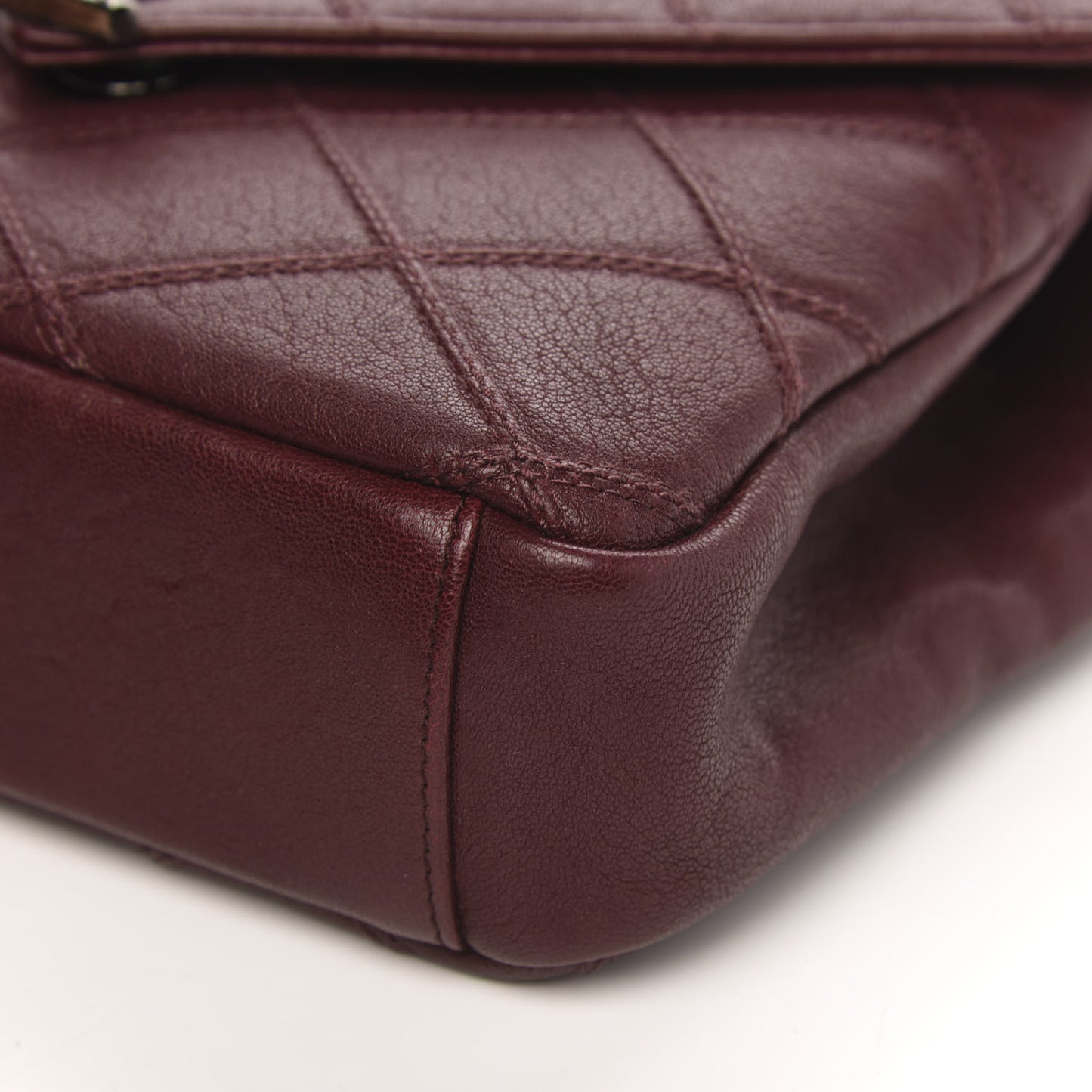 Calfskin Matelasse Diamond Quilted Monogram Medium College Bag Bordeaux
