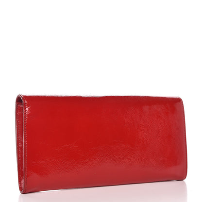 Saint Laurent Textured Patent Small Belle De Jour Clutch Red 3 of 8
