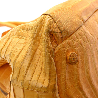 Nancy Gonzalez Crocodile Top Handle Shoulder Bag Yellow 8 of 9