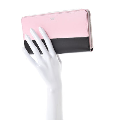 Celine Lambskin Large Zip Around Multifunction Wallet Antique Rose Black 2 of 8