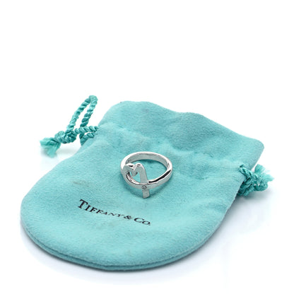 Tiffany Sterling Silver Paloma Picasso Diamond Loving Heart Ring 49 5 6 of 6