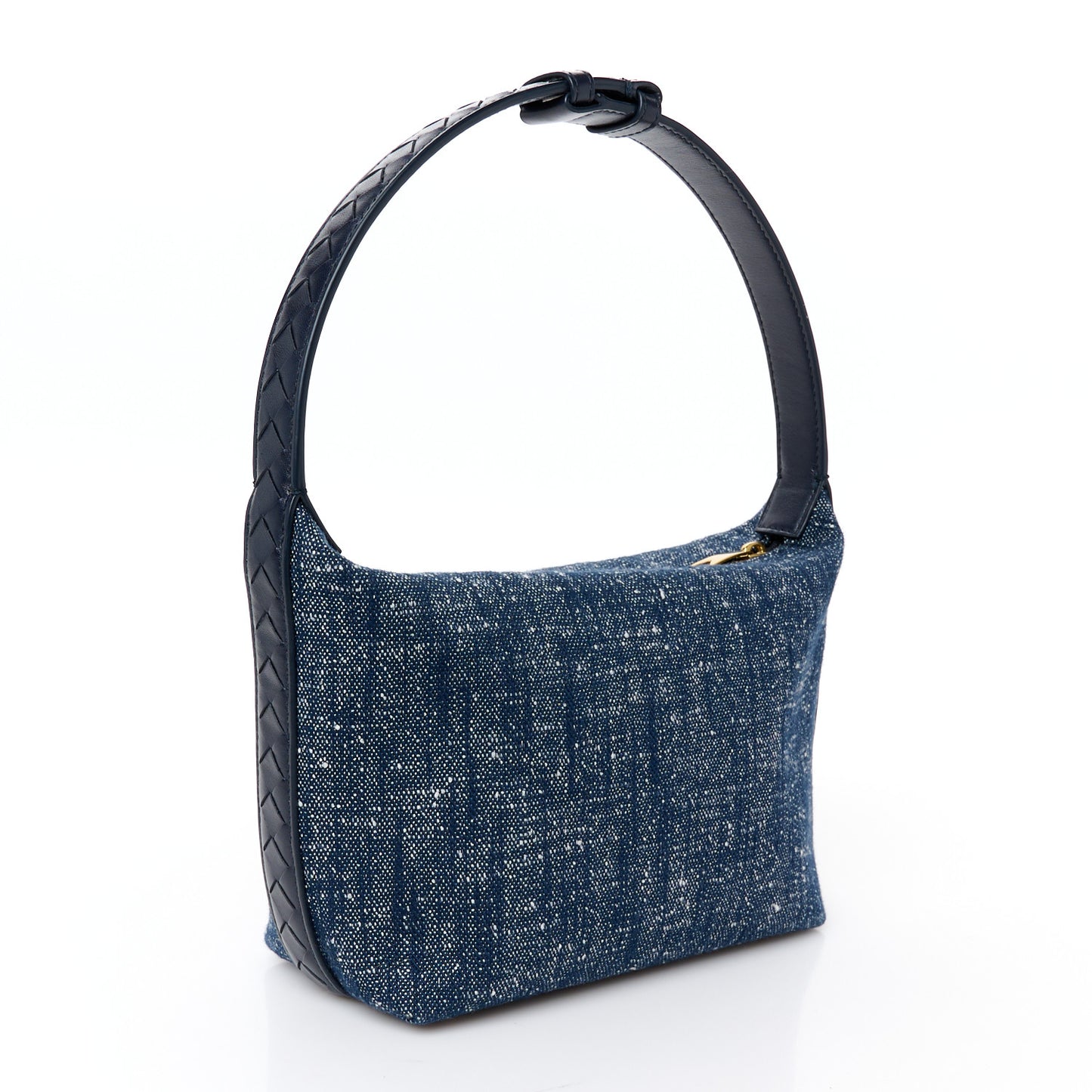 Denim Boucle Wallace Shoulder Bag Navy White Space