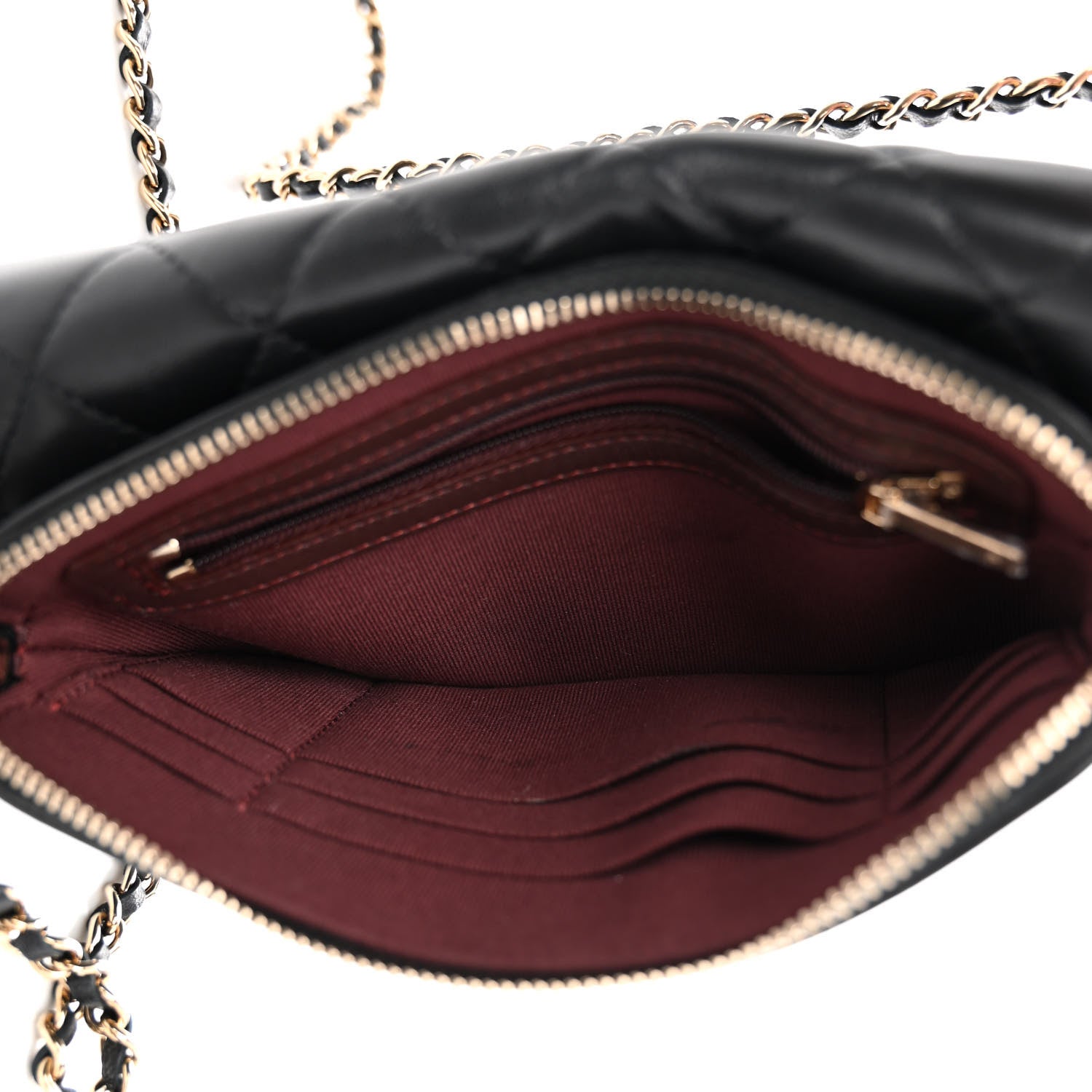 Chanel Lambskin Quilted Flap Phone Holder With Chain Black 5 of 13