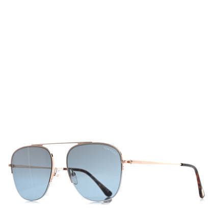 Tom Ford Abott Sunglasses TF667 Gold Light Blue 1 of 4