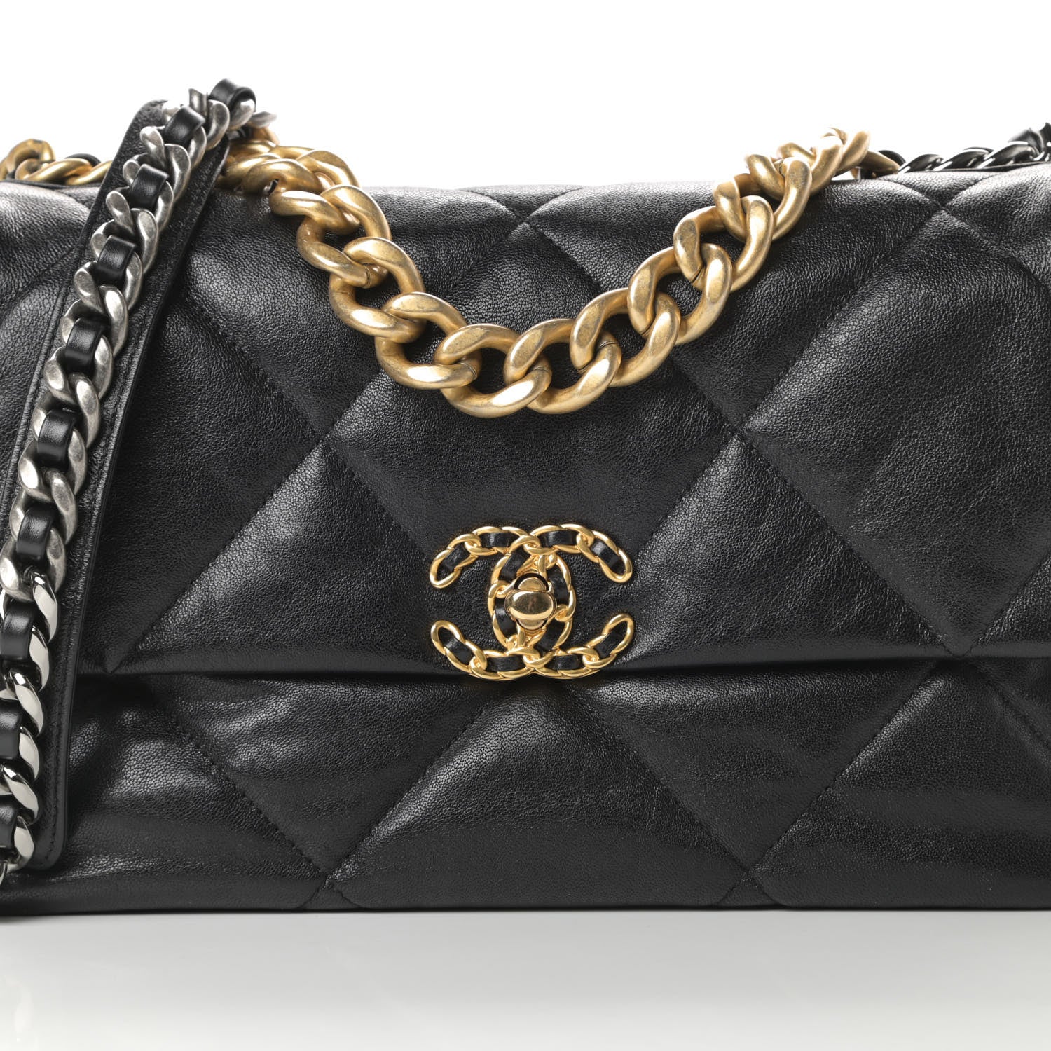 Chanel Goatskin Quilted Large Chanel 19 Flap Black 8 of 11