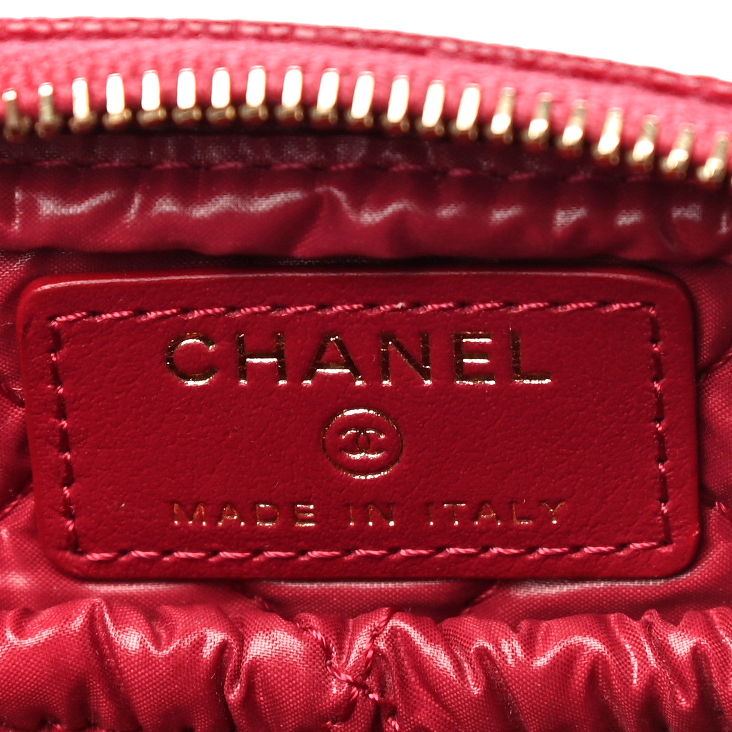 Chanel Caviar Quilted Small Curvy Pouch Cosmetic Case Dark Pink 6 of 11