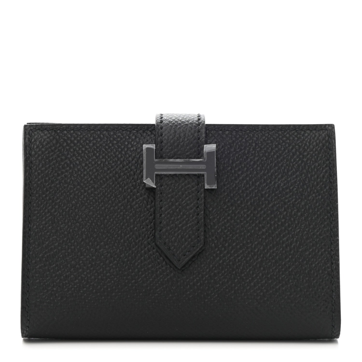 Hermes Epsom Monochrome Bearn Card Holder Wallet Black 1 of 8