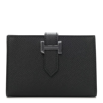 Hermes Epsom Monochrome Bearn Card Holder Wallet Black 1 of 8