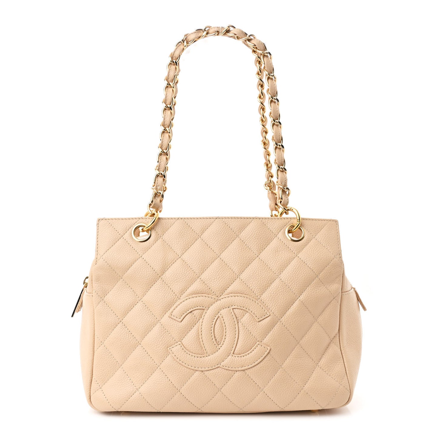 Caviar Quilted Petit Timeless Tote PTT Beige