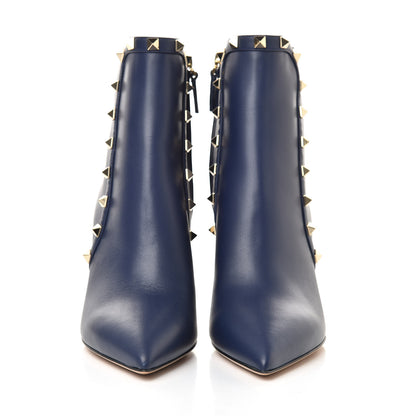 Valentino Garavani Calfskin Rockstud 85mm Ankle Booties 37 Pure Blue 2 of 9