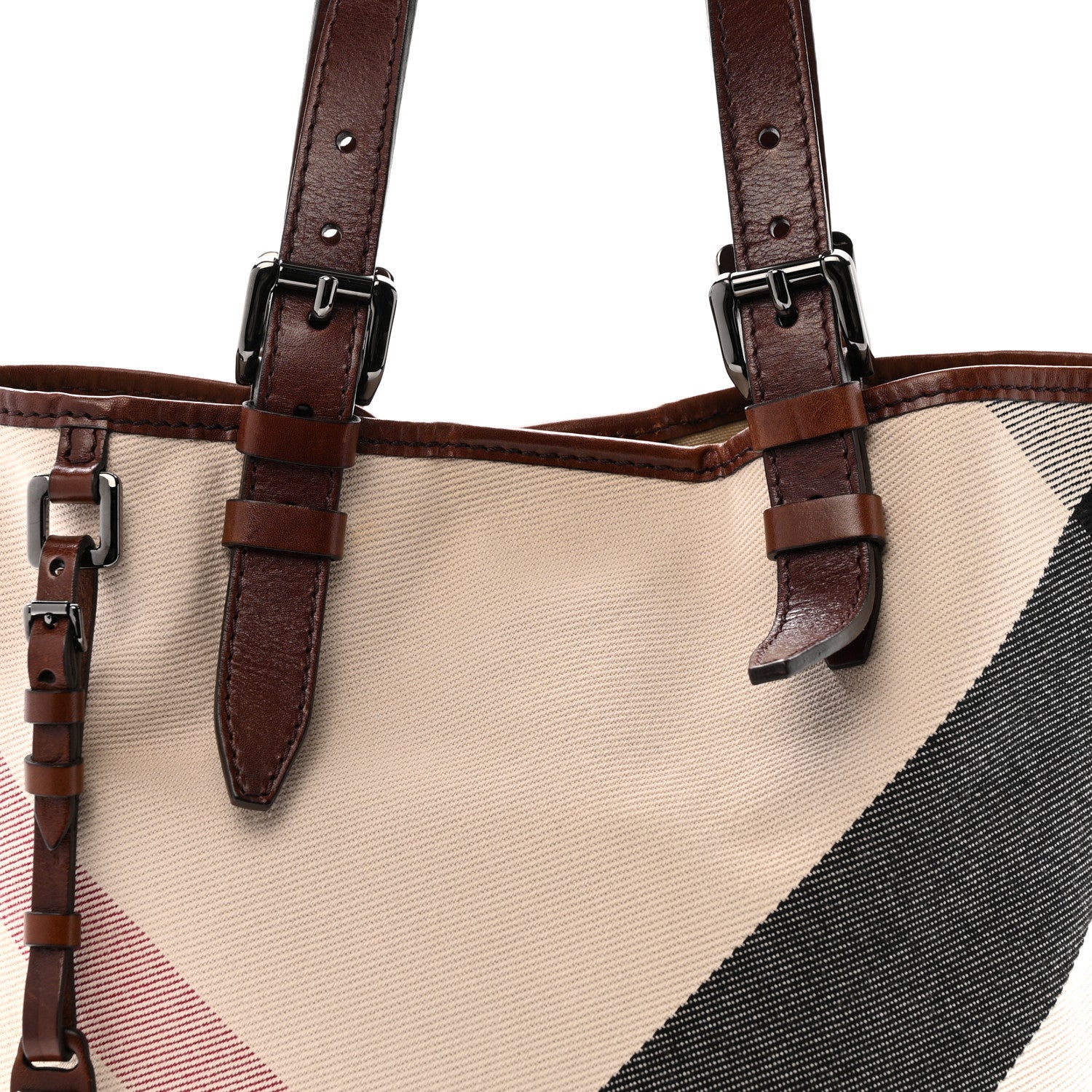 Burberry Canvas Mega Check Print Tote Beige 8 of 13