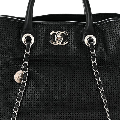 Chanel Calfskin Perforated Up In The Air Tote Black 8 of 10