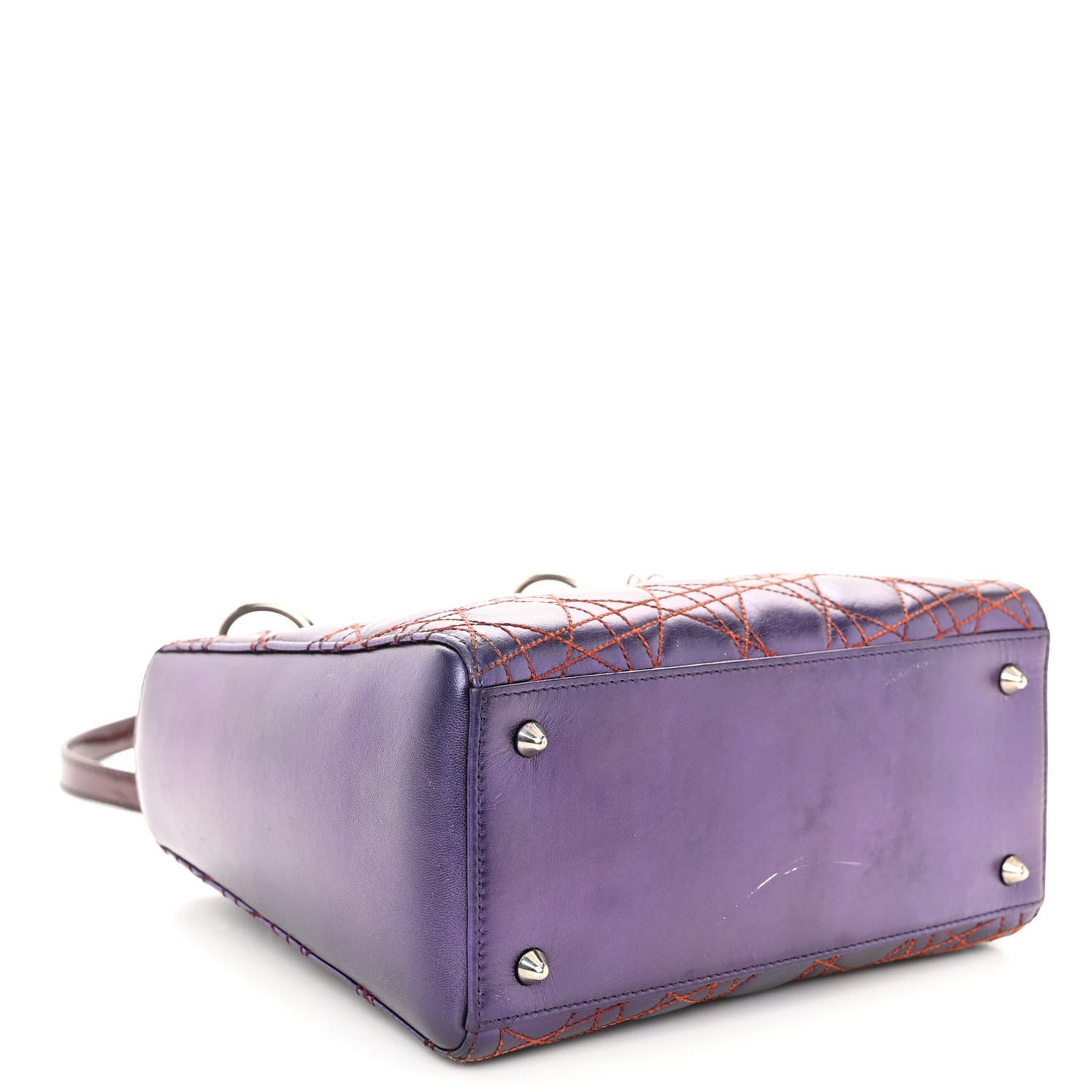 Metallic Lambskin Cannage Medium Anselm Reyle Lady Dior Purple Orange