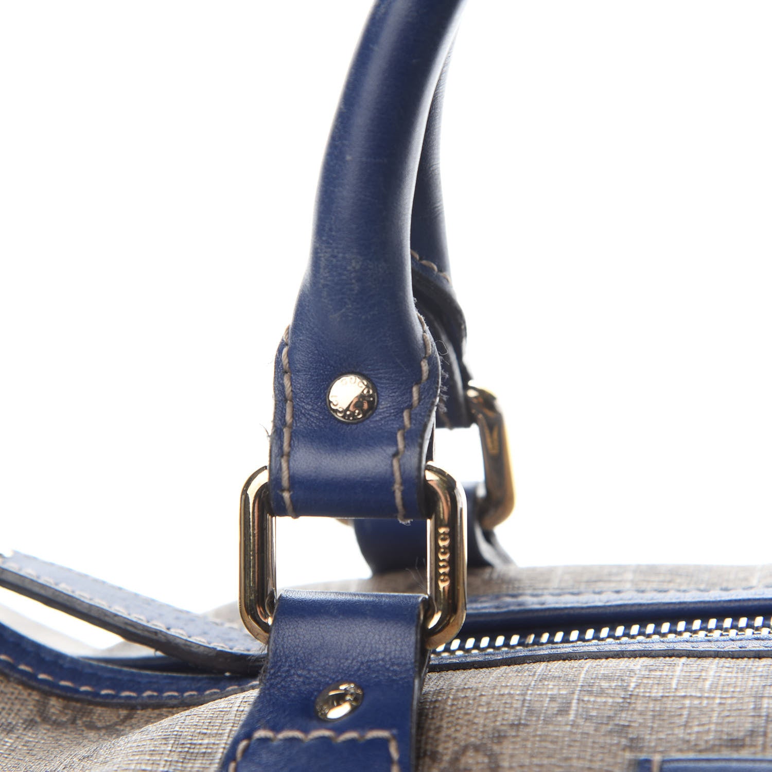 Gucci GG Plus Monogram Medium Boston USA Flag Unicef Duffle Blue 11 of 15