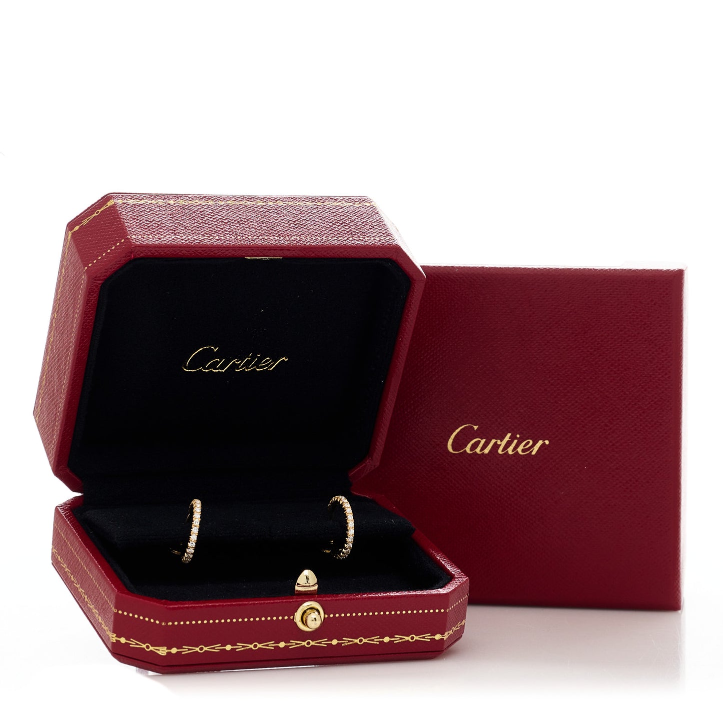 18K Yellow Gold Diamond SM Etincelle De Cartier Hoop Earrings