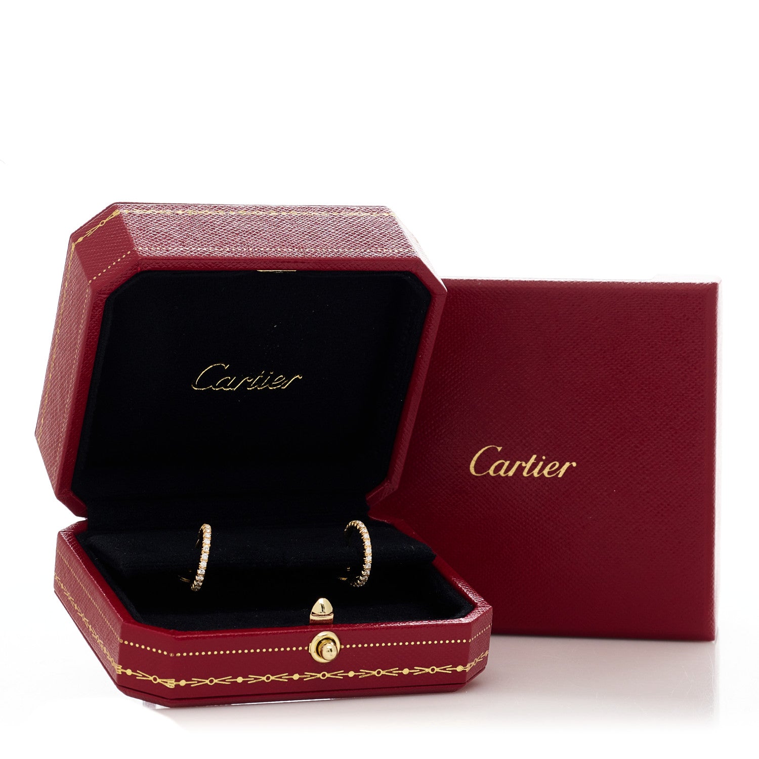 Cartier 18K Yellow Gold Diamond SM Etincelle De Cartier Hoop Earrings 6 of 6
