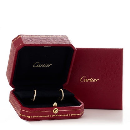 Cartier 18K Yellow Gold Diamond SM Etincelle De Cartier Hoop Earrings 6 of 6