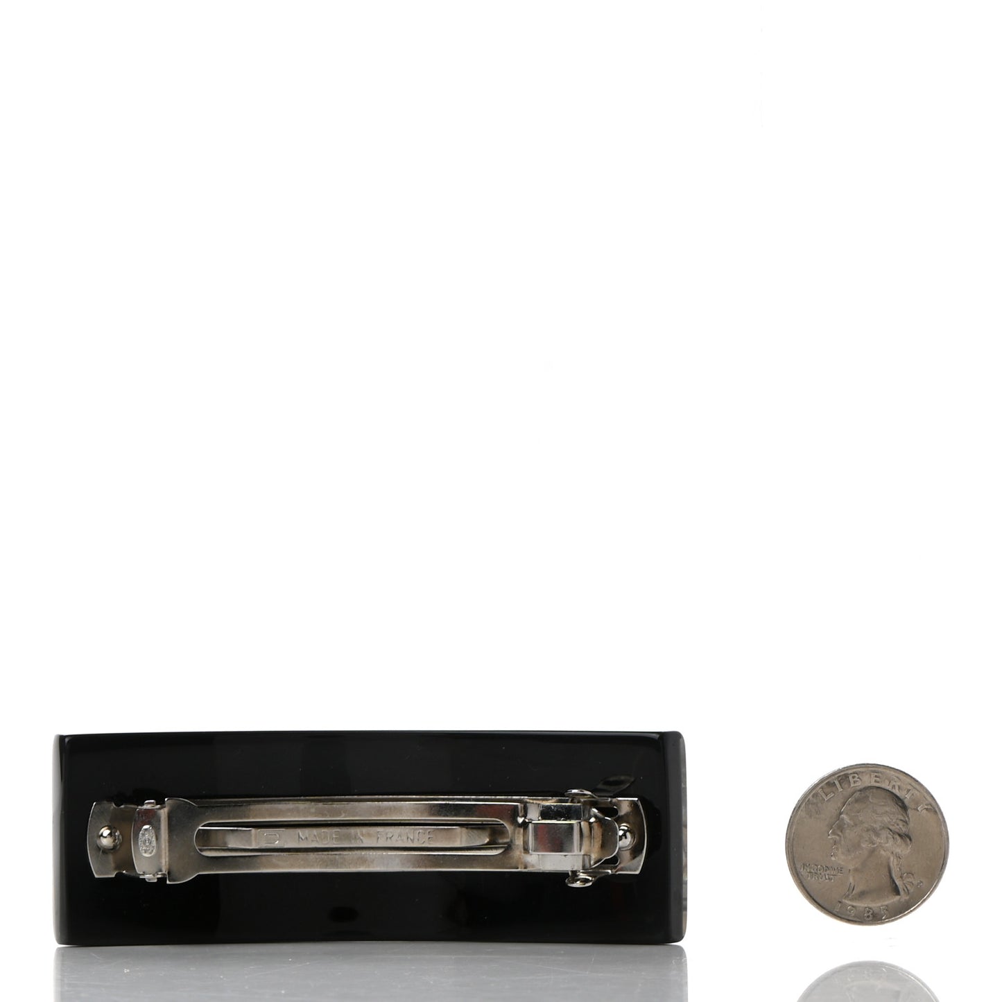 Resin Abalone CC Hair Clip Barrette Black