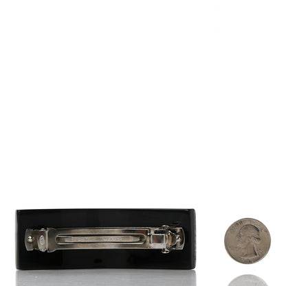 Chanel Resin Abalone CC Hair Clip Barrette Black 2 of 5