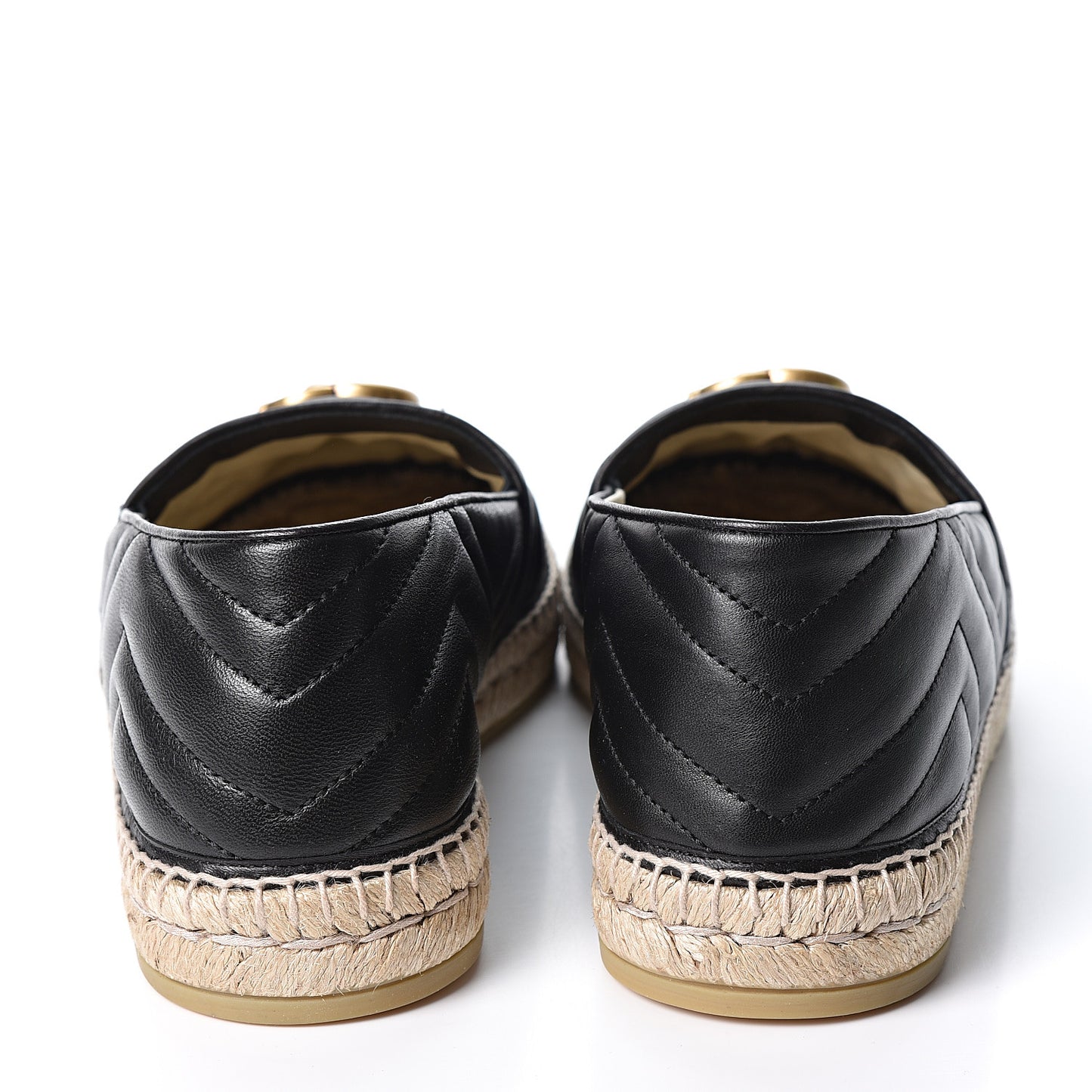 Nappa Matelasse Mens GG Marmont Espadrilles 10 Black