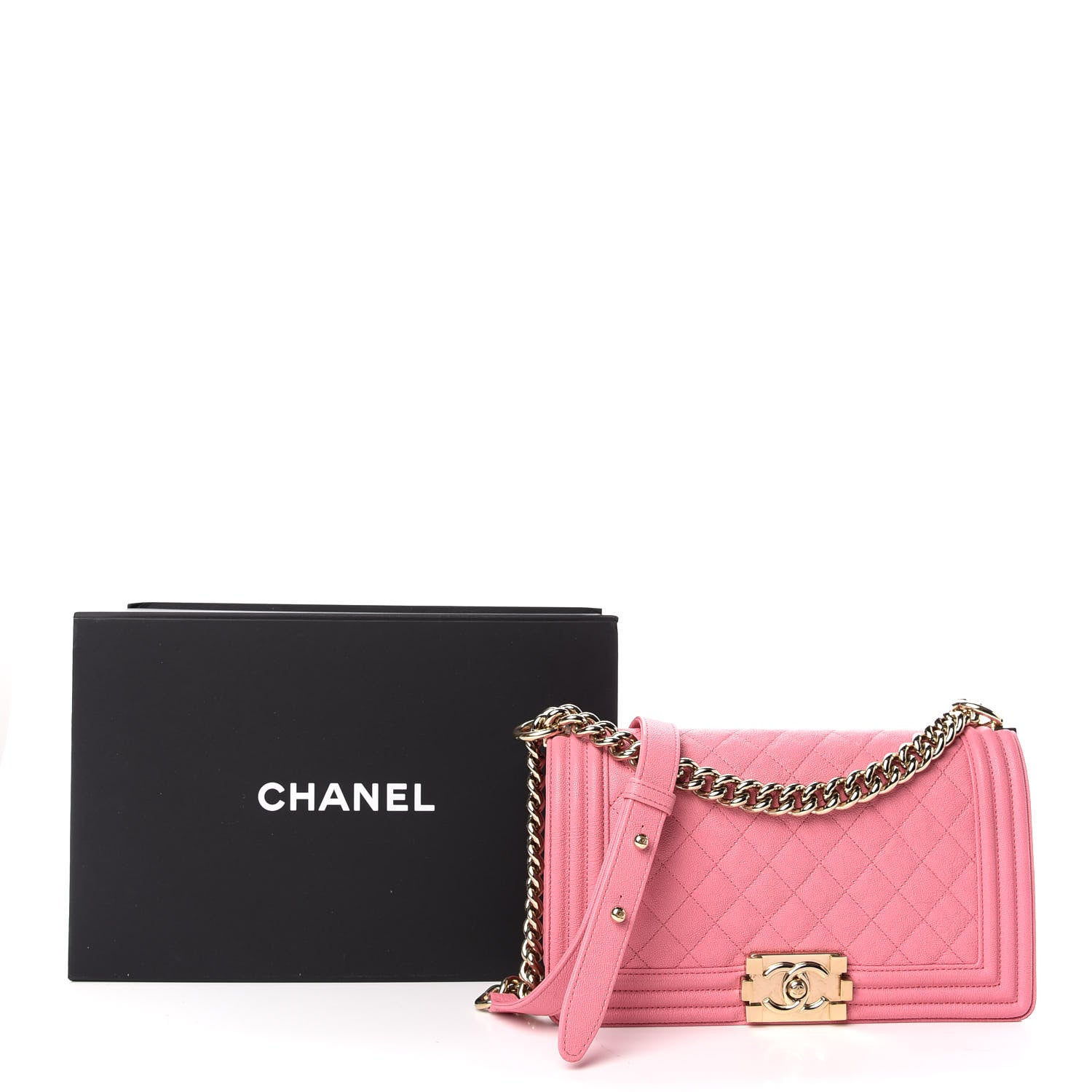 Chanel Caviar Quilted Medium Boy Flap Pink 10 of 10