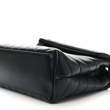 Saint Laurent Calfskin Y Quilted Monogram Monochrome Small Loulou Chain Satchel Black 9 of 9