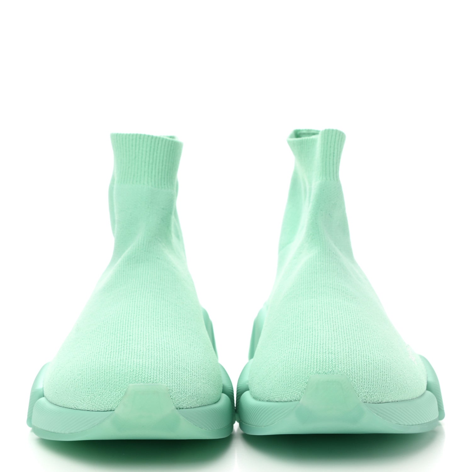 Balenciaga Technical 3D Recycled Knit Womens Speed 2.0 Transparent Sole Sneakers 40 Mint 2 of 8
