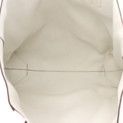 Hermes Taurillon Clemence Double Sens 45 Reversible Tote Bleu Thalassa White 8 of 20