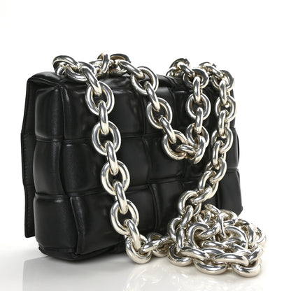 Bottega Veneta Lambskin Maxi Intreccio Padded Chain Cassette Crossbody Bag Black 3 of 8
