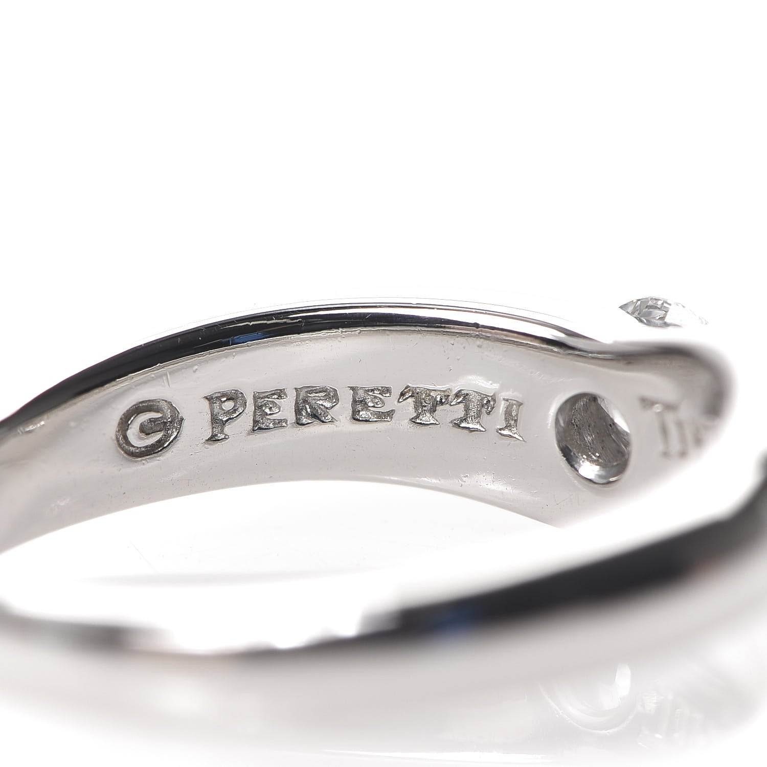 Tiffany Platinum Diamond Elsa Peretti Curved Band Ring 48 4.5 4 of 6