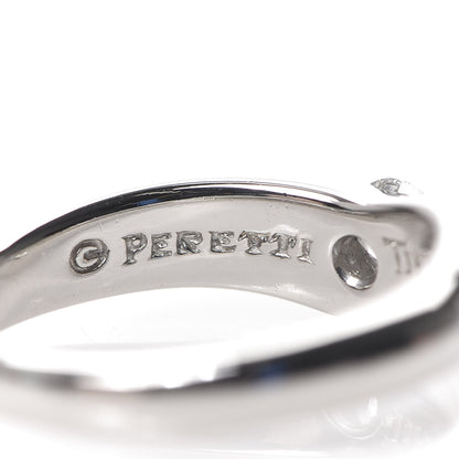 Tiffany Platinum Diamond Elsa Peretti Curved Band Ring 48 4.5 4 of 6