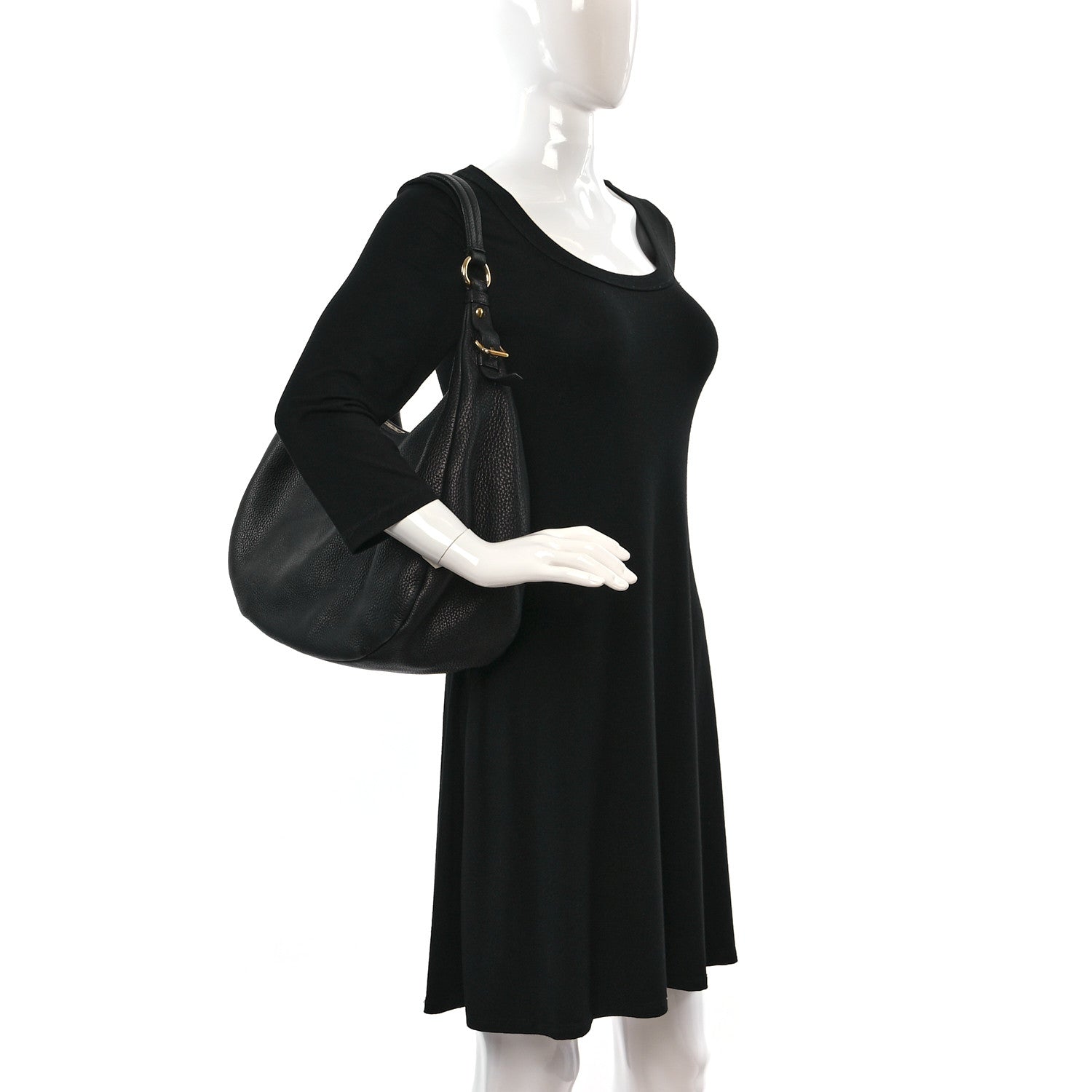 Prada Vitello Daino Hobo Black 2 of 16