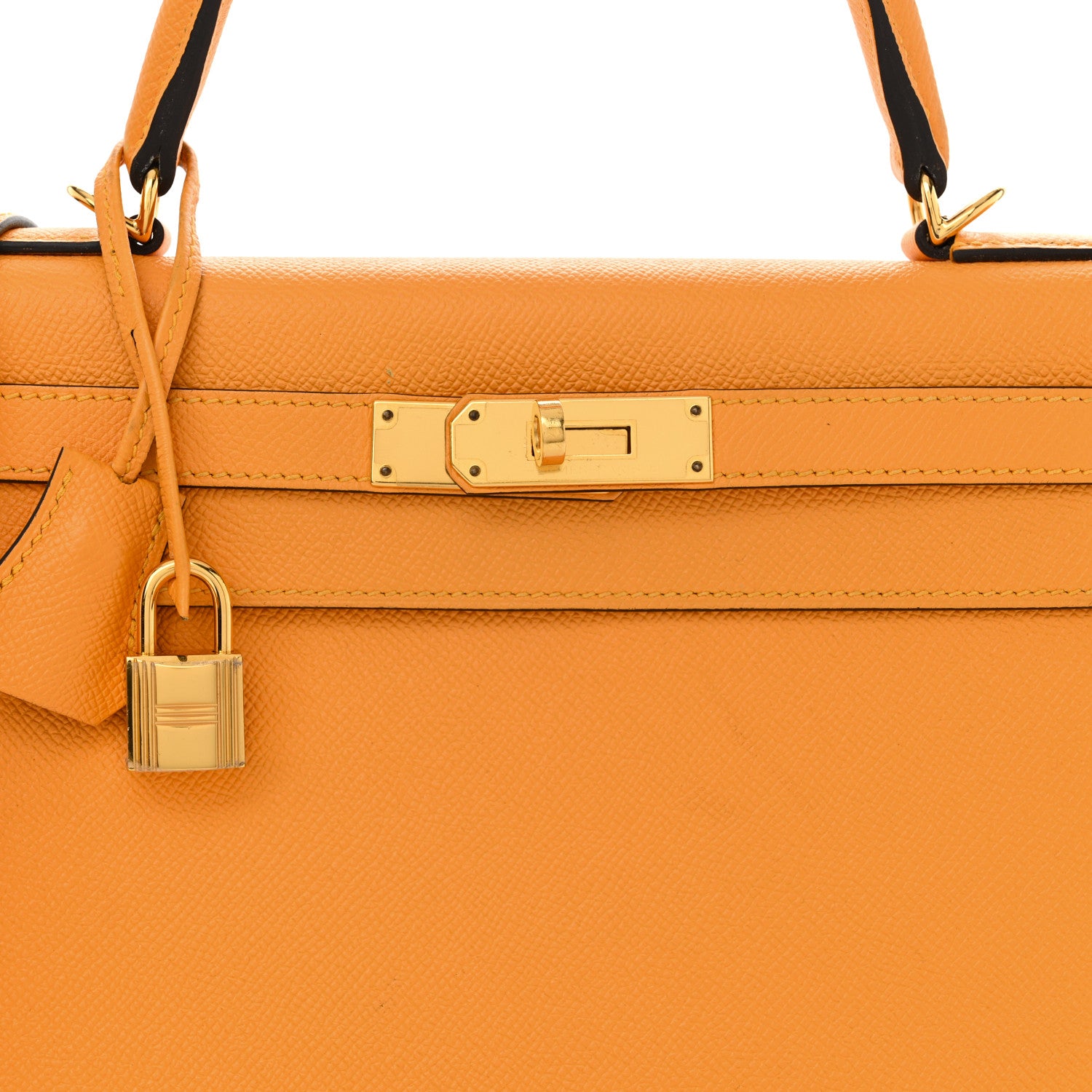 Hermes Epsom Horseshoe Kelly Sellier 28 Jaune D'or Etain 8 of 14