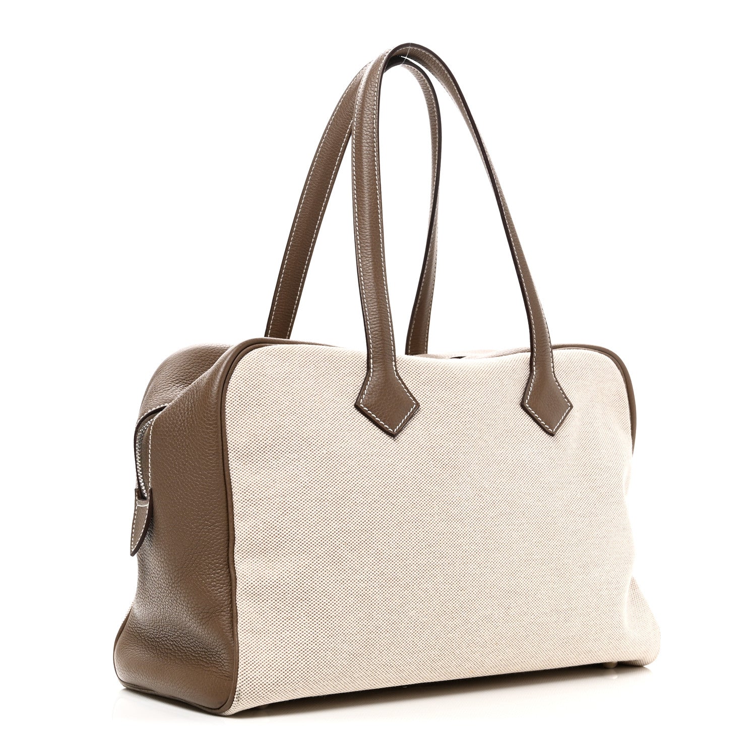 Hermes Toile Taurillon Clemence Victoria II 35 Etoupe 3 of 9