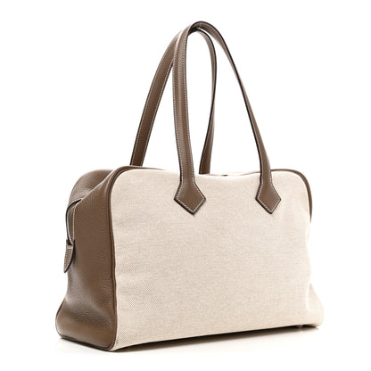 Hermes Toile Taurillon Clemence Victoria II 35 Etoupe 3 of 9