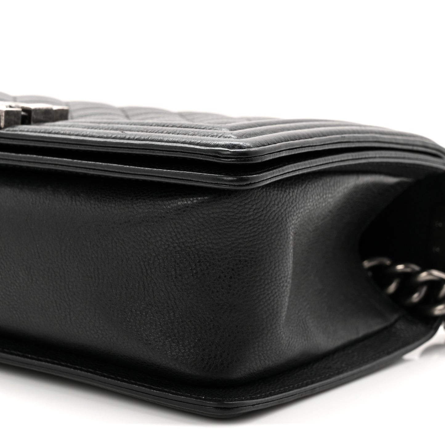 Grained Calfskin Quilted Medium Boy Flap Black