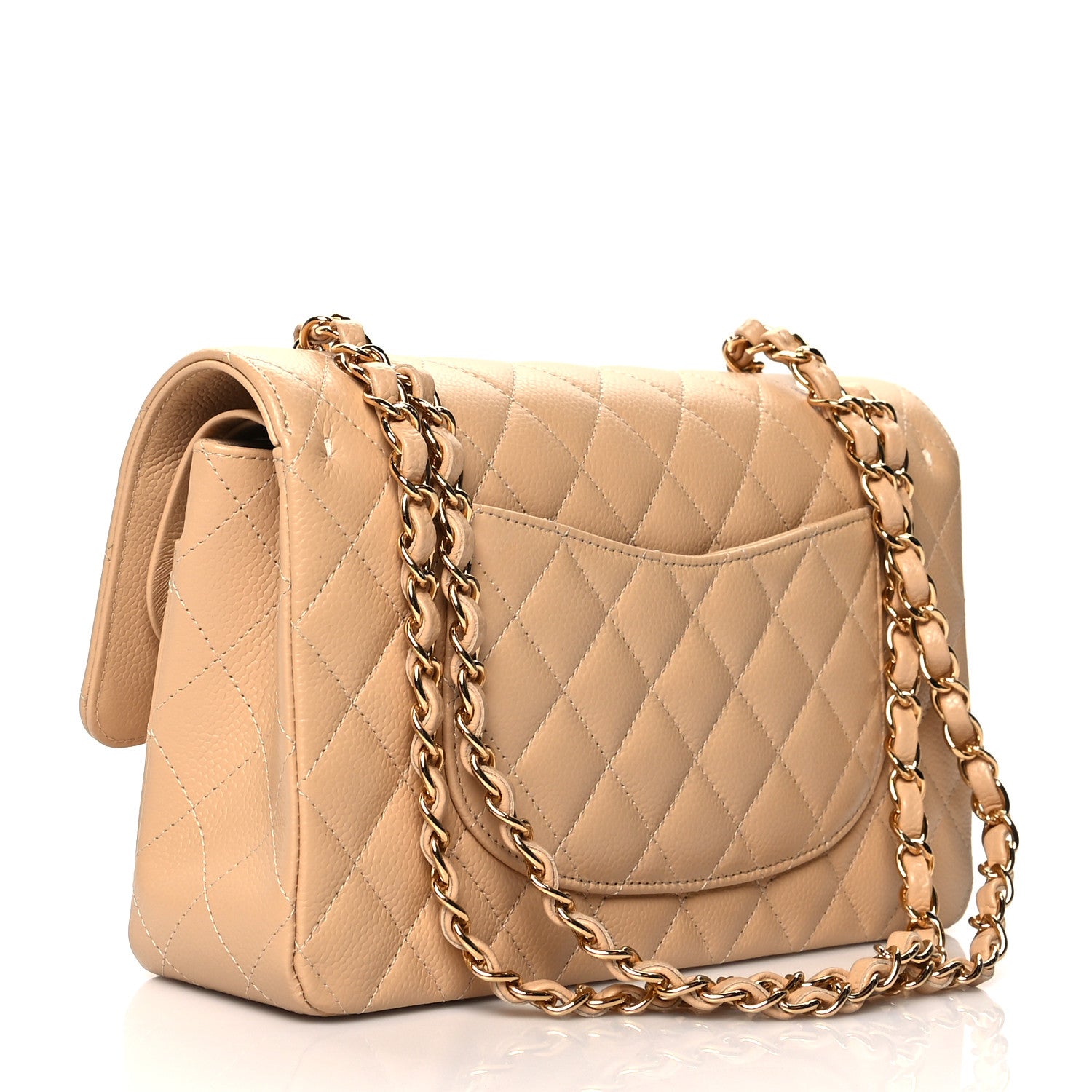 Chanel Caviar Quilted Medium Double Flap Beige Clair 3 of 11