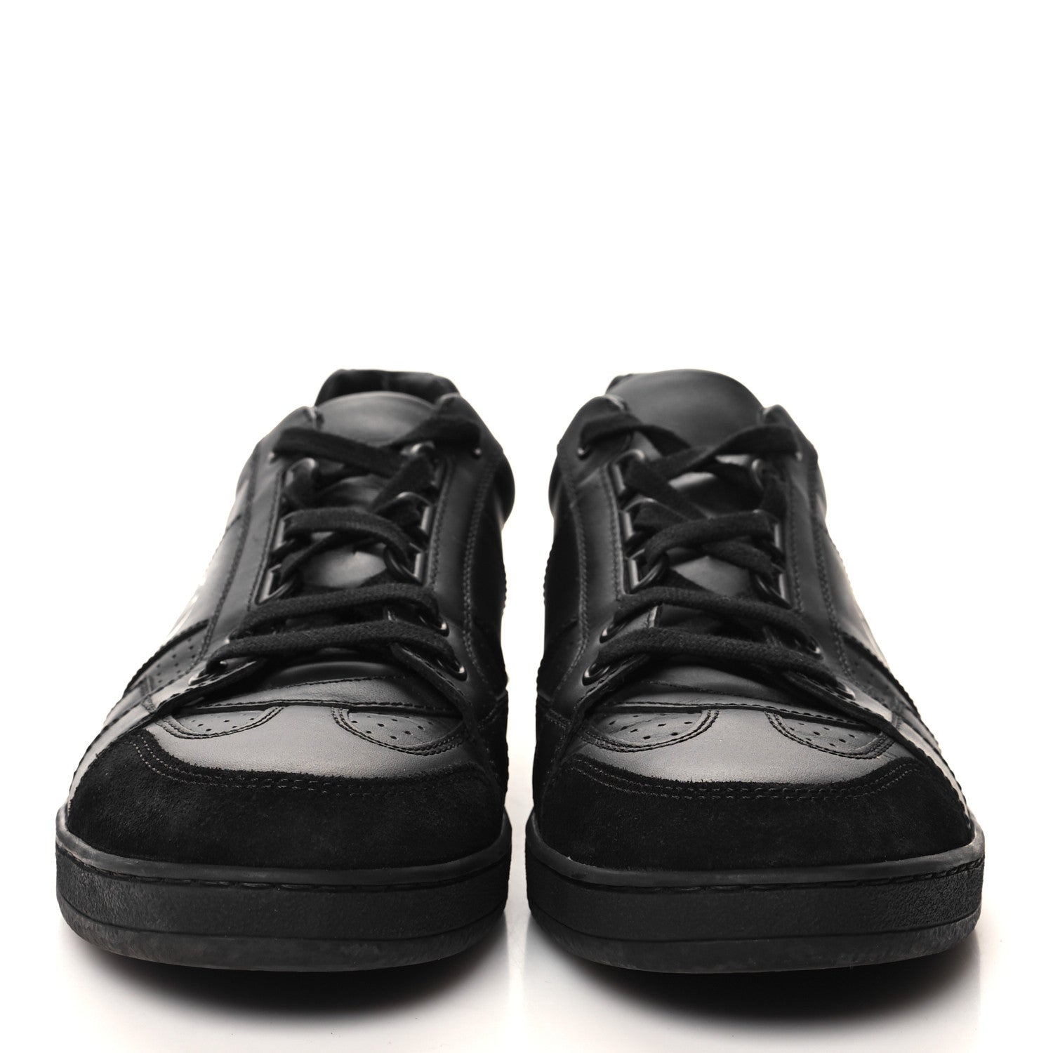 Christian Dior Calfskin Suede Logo Sneakers 37 Black 2 of 9