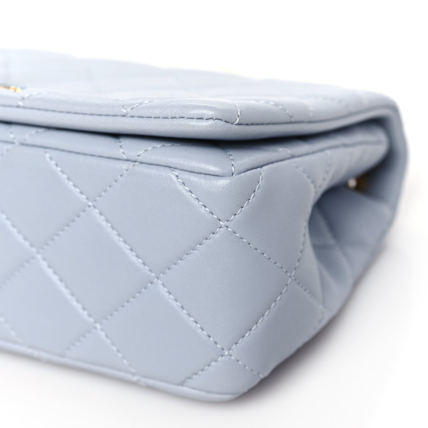 Lambskin Quilted Braided CC Flap Blue